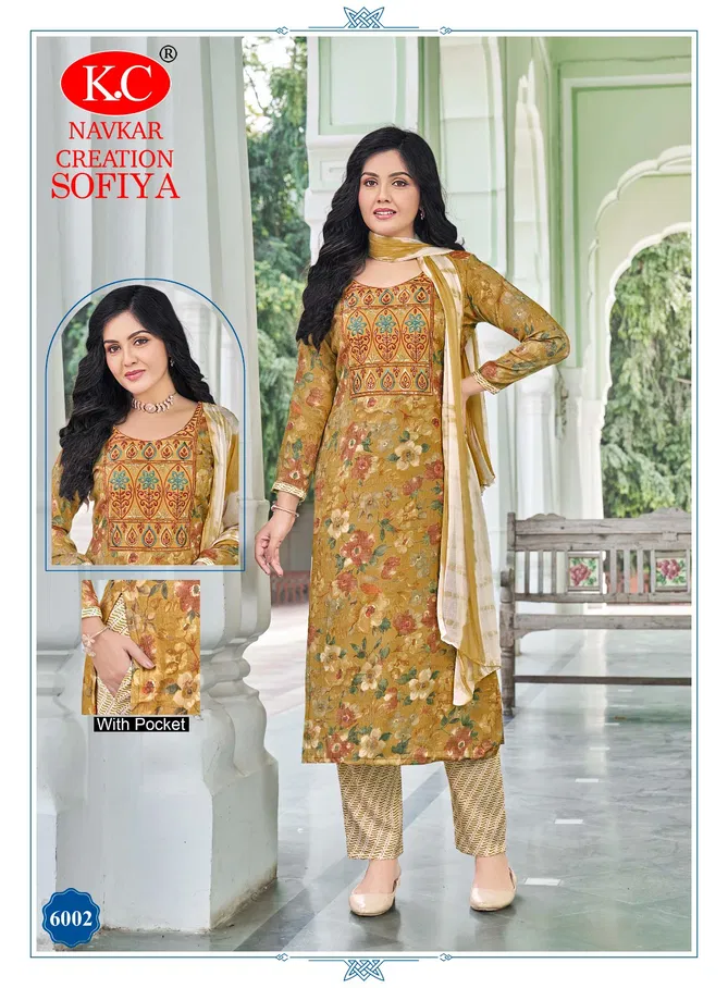 Sofia Vol 6 By Kc Capsul Foil Printed Kurti With Bottom Dupatta Exporters In India